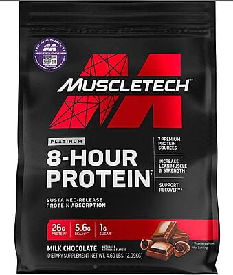 MuscleTech Platinum 8 Hour Protein - 4.6 lb, Milk Chocolate