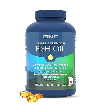 GNC 1500 MG Triple Strength Fish Oil Omega 3 Capsules 60 softgels