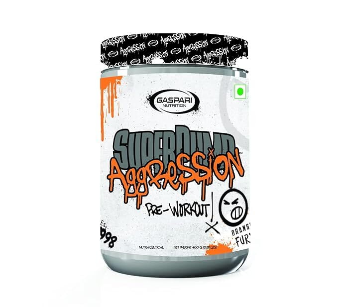 Gaspari Nutrition Super Pump Aggression Pre-workout for Extreme energy, Orange, 400 g