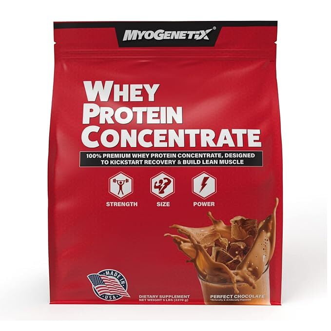 Myogenetix Whey Protein Concentrate for Strength, Size & Power | Pack of 2270g (5 Lbs)