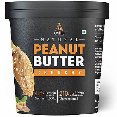 AS-IT-IS Nutrition Peanut Butter Crunchy (Natural and Unsweetened) 1 Kg
