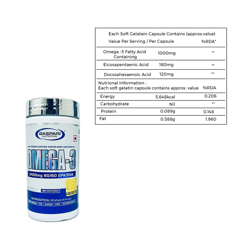 GASPARI NUTRITION OMEGA 3 TRIPLE STRENGTH 60nos