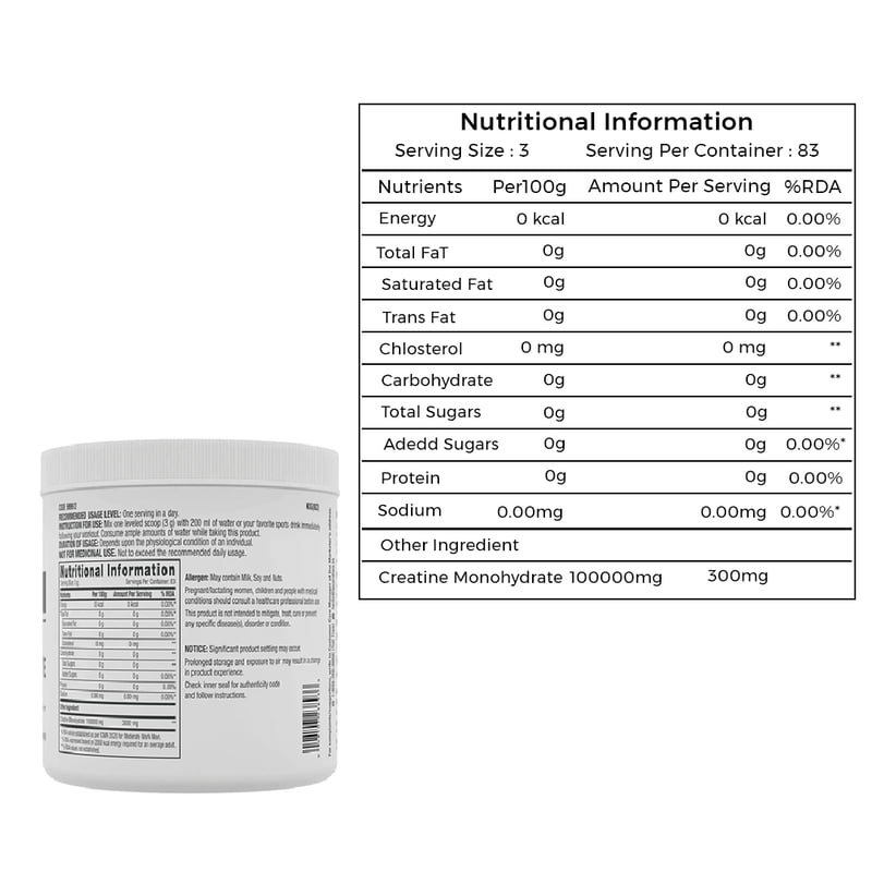 GNC Pro Performance Creatine Monohydrate | 250 gm | 83 Servings