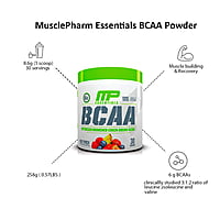 MusclePharm Essentials BCAA Powder - 30 Servings (Fruit Punch) MusclePharm Essentials BCAA Powder - 30 Servings (Fruit Punch)