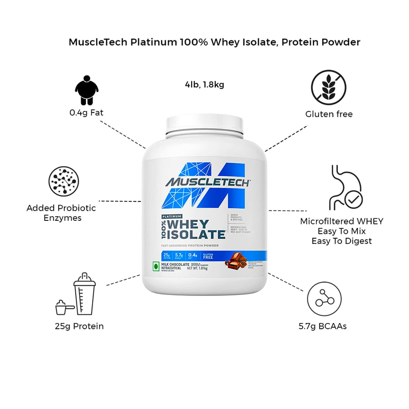 MUSCLE TECH PLATINUM 100% WHEY ISOLATE  1.8 KG
