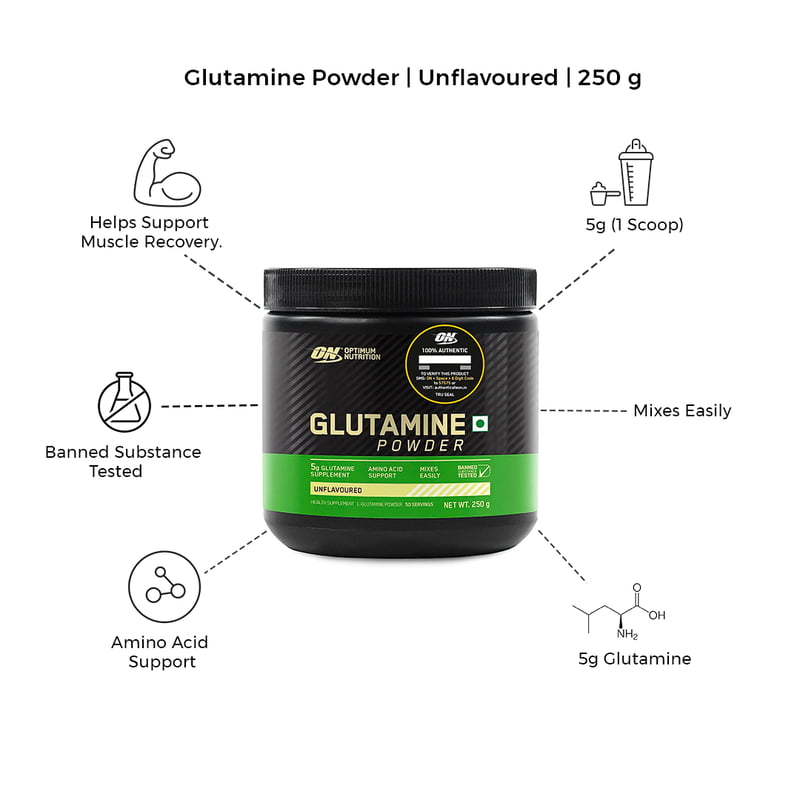 Optimum Nutrition L-Glutamine Powder 250gms