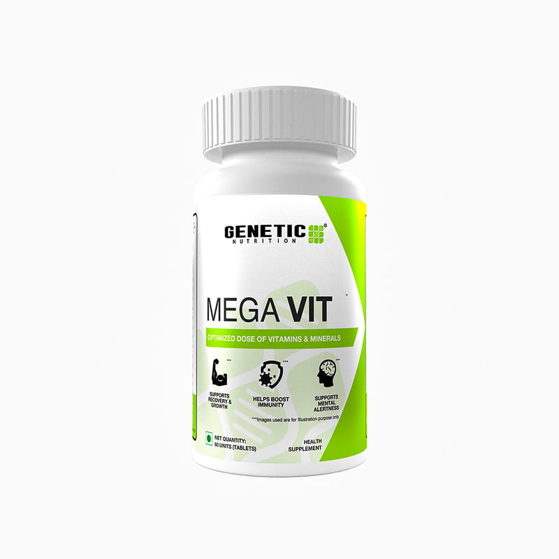 Genetic Nutrition Mega Vit | Multivitamin Supplement - 60 nos