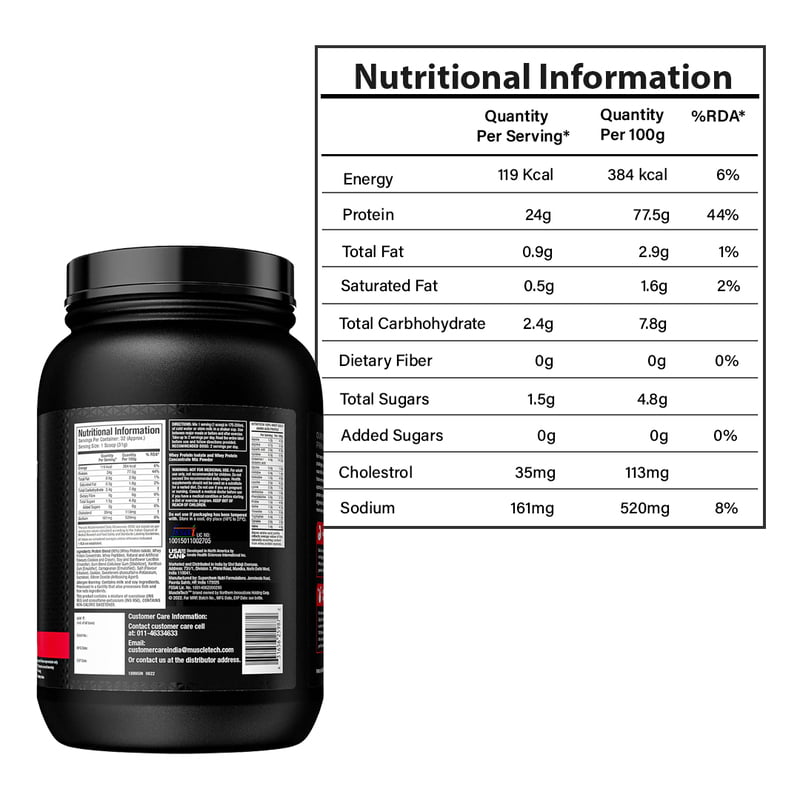 MuscleTech NitroTech 100% Whey Gold Performance Series 1kg